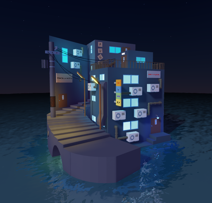 Stylized coastal city build