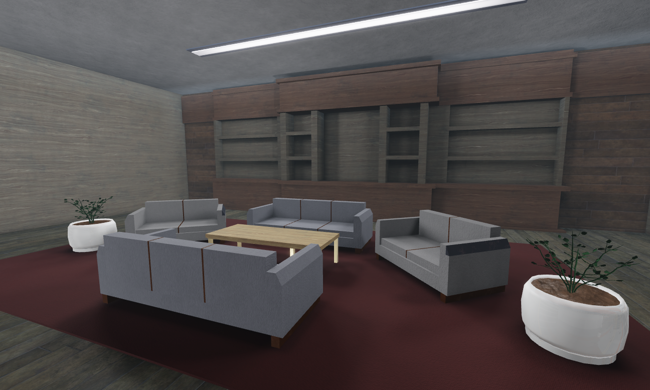 Modern minimalist corporate lobby and waiting area