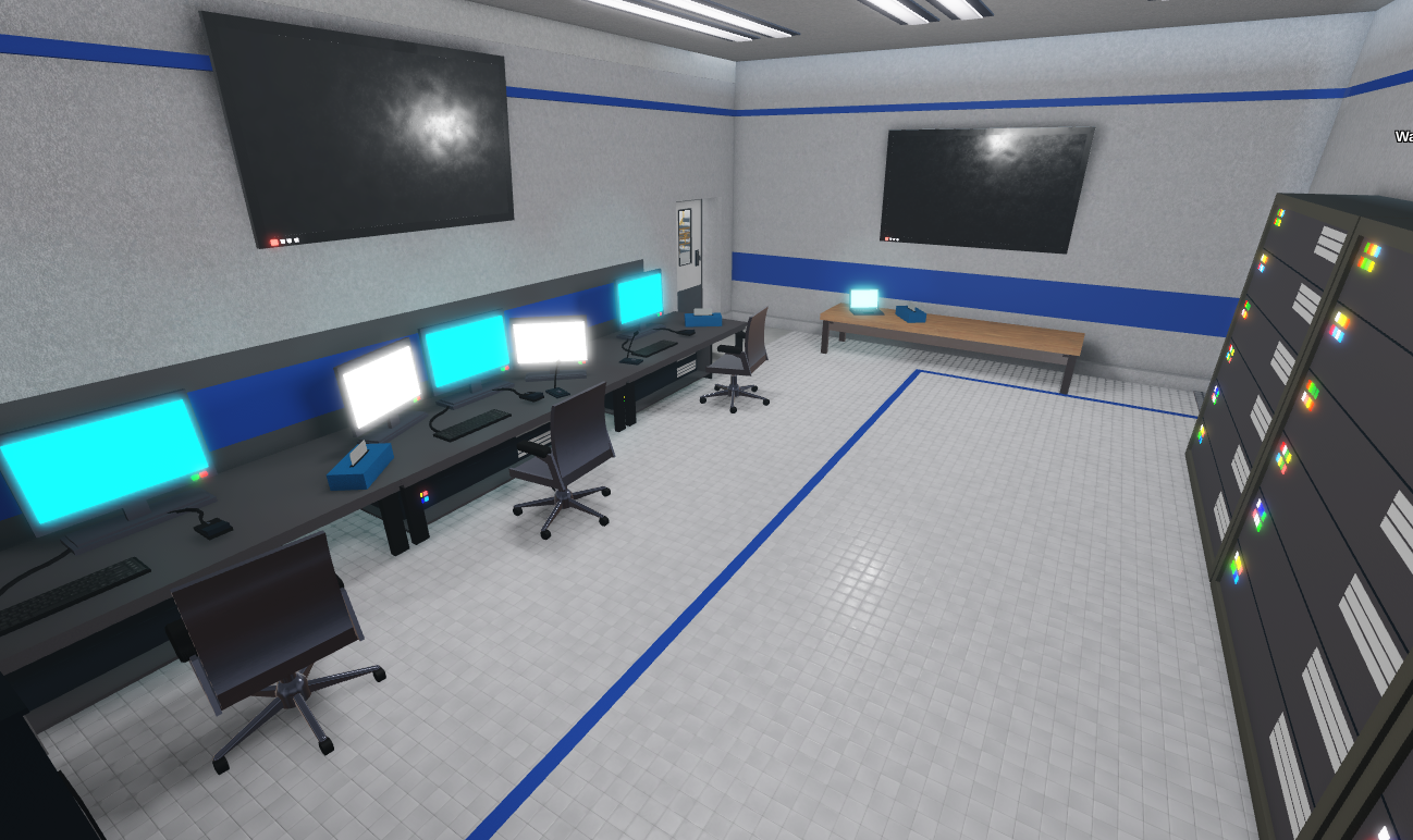 Massive tactical command hub with server terminals